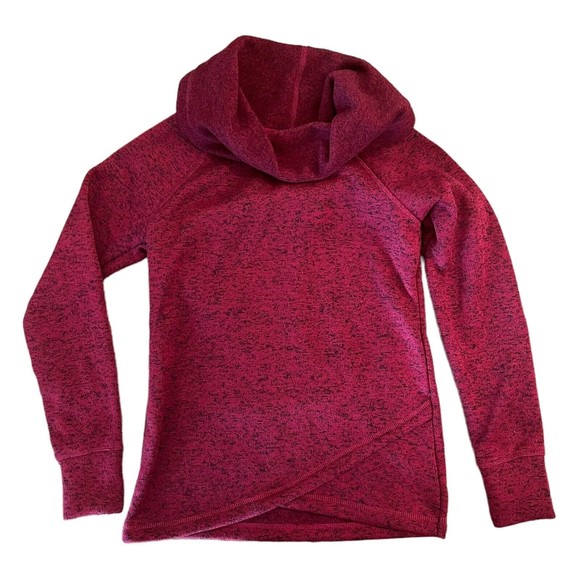 Ideology Red Cowl Neck Crossover Tulip Hem Pullover Activewear Size XS NWT - Picture 2 of 4